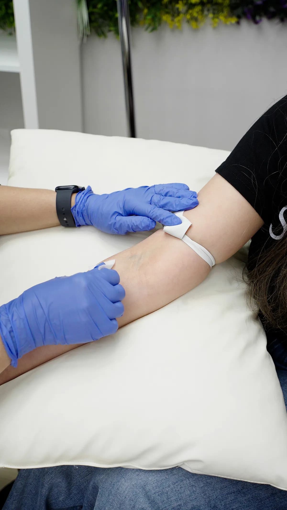 Sterile IV catheter insertion during treatment at Revive Rehab