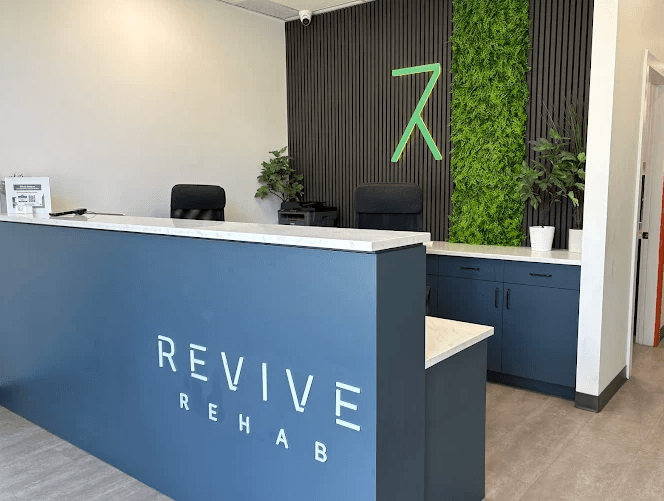 Revive Rehab Abbotsford Front Reception Desk & Moss Wall