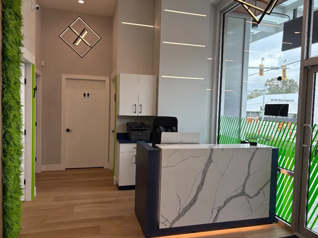 Revive Rehab Langley Willoughby Reception Desk & Lobby Entrance