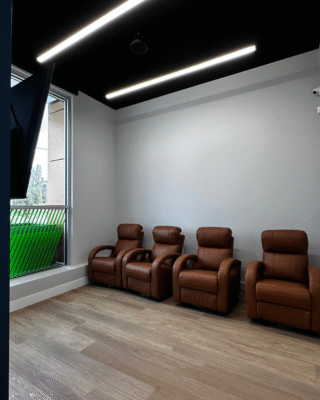 Clean and modern waiting area at Revive Rehab Langley